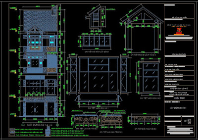 Hồ sơ thiết kế kỹ thuật nhà ở gia đình 4 tầng.