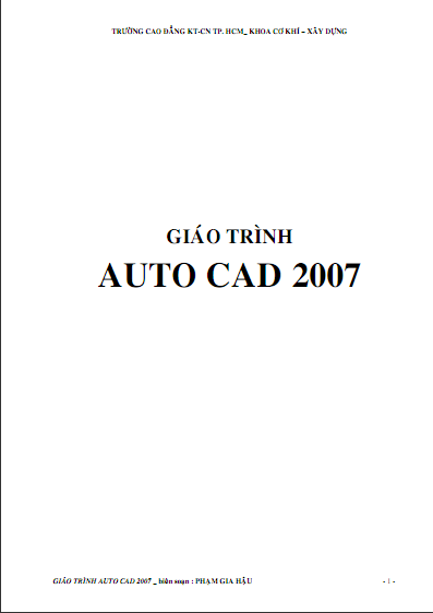 Giáo trình Autocad 2D - Tài liệu học Autocad 2007
