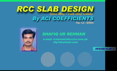 RCC SLAB DESIGN PROGRAMME